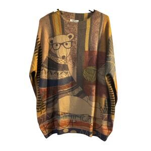 Polar bear knitting sweater yarn artsy Large fuzzy soft